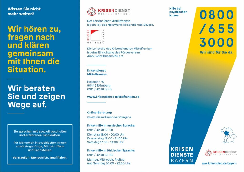 Flyer Krisendienst Mittelfranken